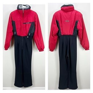 NILS Red Black Retro Vintage Snowsuit Jumpsuit Ski Suit Size 10